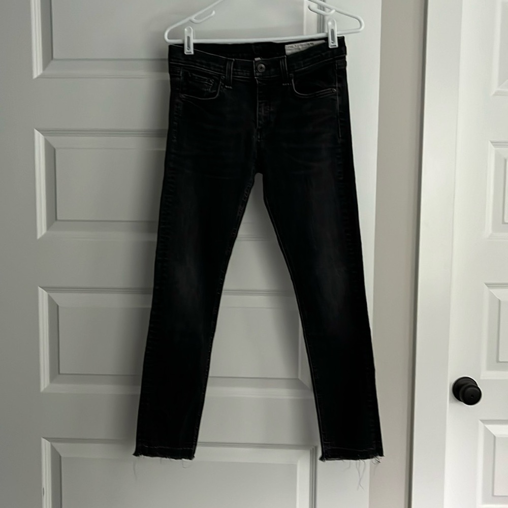 Rag & Bone Dre Capri Skinny Low Rise Jeans 27 Concrete Black